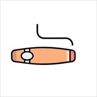 A cigarette with a lighter and a lighter on it vector