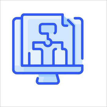 un computadora monitor con un computadora en eso vector