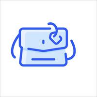 A blue envelope with a note inside vector
