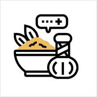 A bowl of food with a speech bubble next to it vector