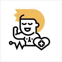 A man with a heart and a stethoscope vector