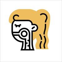 A woman with a robot head and a robot arm vector