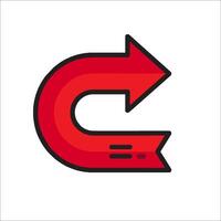 A red arrow pointing to the letter c vector