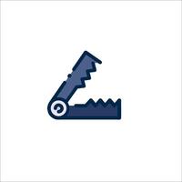 A blue icon of a key with a keyhole vector