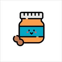 A jar of peanut butter with a smiley face vector
