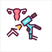 A woman is holding a tool that is used to cut the umbilical cord vector