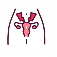 A woman's uterus with a red heart on it vector