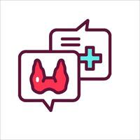 A speech bubble with a heart and a cross vector