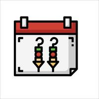A calendar with two arrows pointing to the right vector