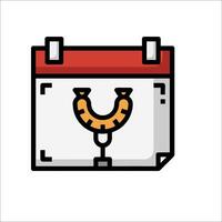 A calendar with a horseshoe on it vector