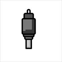 A black and white image of a plug vector