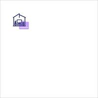 A white background with a purple house on it vector