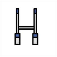 A blue and white icon of a h vector