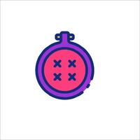 A purple and pink clock with an x on it vector