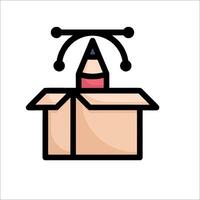 A pencil is in a box with a dot on top vector