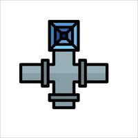 A blue pipe with a blue square in the middle vector