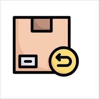 A box with a yellow arrow pointing to it vector
