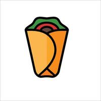 A taco wrapped in a paper on a white background vector