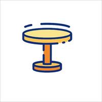A table with a chair on top of it vector
