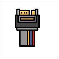 A black and white image of a connector vector