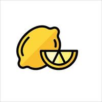 A lemon icon with a slice of lemon vector