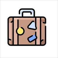 A suitcase with a piece of paper on it vector