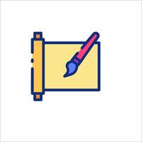 A drawing with a pen and paper icon vector