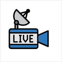 A live camera with a satellite dish on top vector