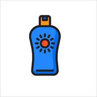 A bottle of sunscreen with a sun on it vector