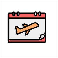 A calendar with an airplane on it vector