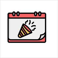 A calendar with a cone on it vector