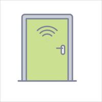 A door with wifi symbol on it vector