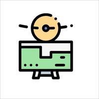 A computer monitor with a person looking at it vector