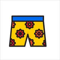 A pair of shorts with flowers on them vector