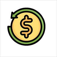 A dollar sign in a circle with a green arrow vector