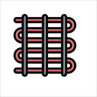A red and black bar with four bars on it vector