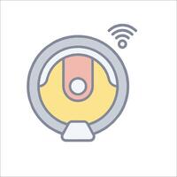 A wifi icon with a yellow and orange object vector