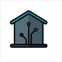 A house with a circuit board on it vector