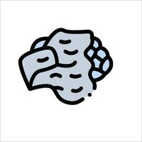 A cartoon image of a piece of paper with a piece of ice on it vector