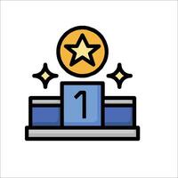 A gold star on a pedestal with a star on top vector