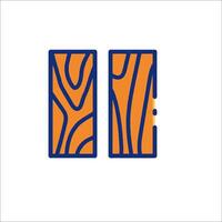 The logo for the company is made up of two orange and blue squares vector