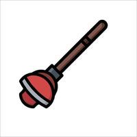 A red and black wooden stick with a handle vector