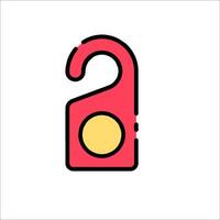A red lock with a yellow button on it vector
