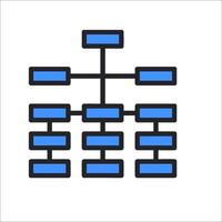 An organizational chart with blue lines vector