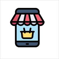 A smartphone with a shopping basket on it vector