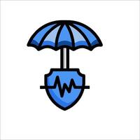 An umbrella with a heartbeat on it vector