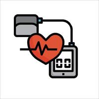 An icon of a heart monitor and a tablet computer vector