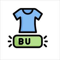 A t - shirt with the word bu on it vector