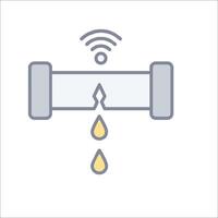 A water pipe with a wifi symbol on it vector