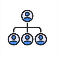 A group of people are connected to a person vector